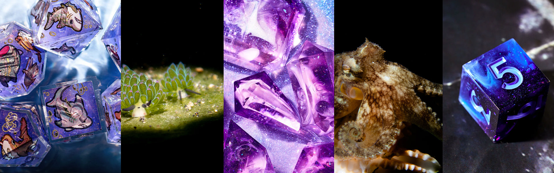 Dispel Dice Sea Creatures: Ocean-themed DnD dice sets