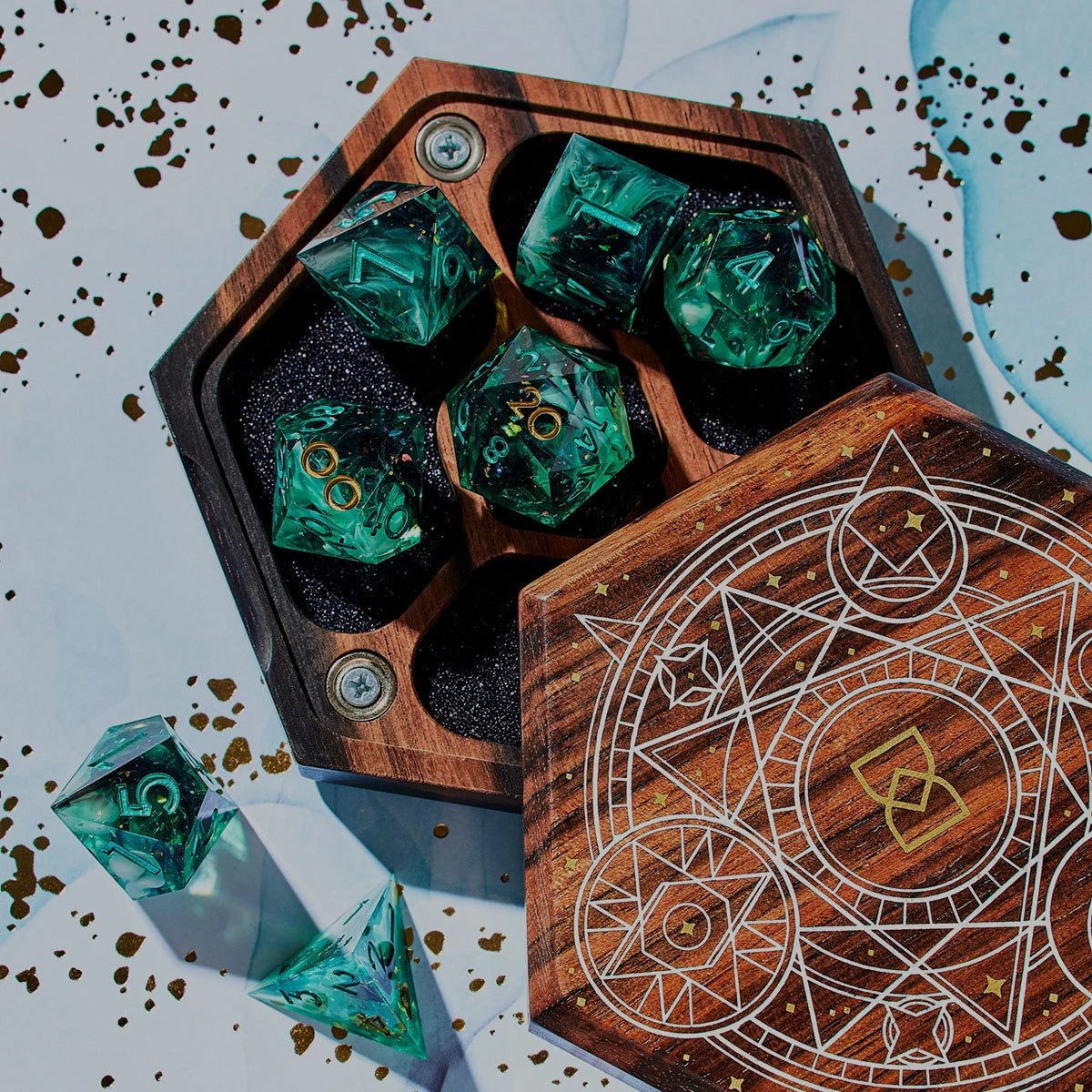 Dice Vault Table Top Role Playing and Gaming Accessories by Eldritch Arts  Wooden Box for Bones Board Games Tabletop Games 