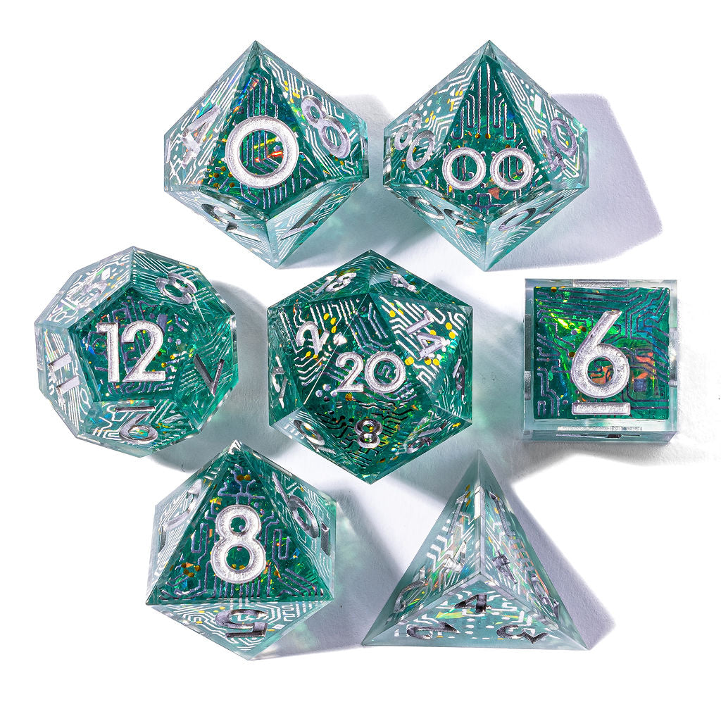 Electronic Dreams 7-Piece Iconic Dice Set