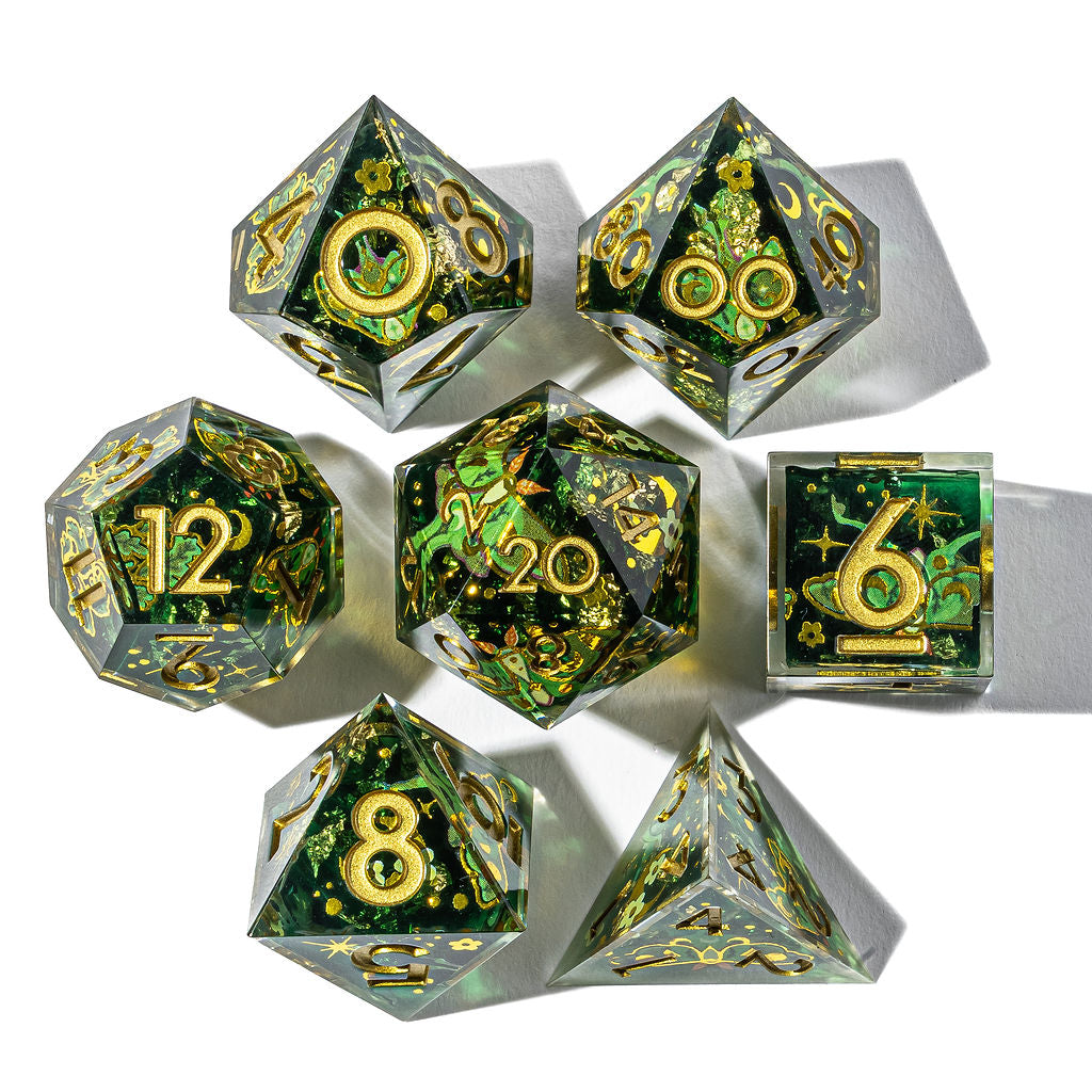 Luna Moth 7-Piece Iconic Dice Set - Dispel Dice - Premium DnD Dice & Accessories # #