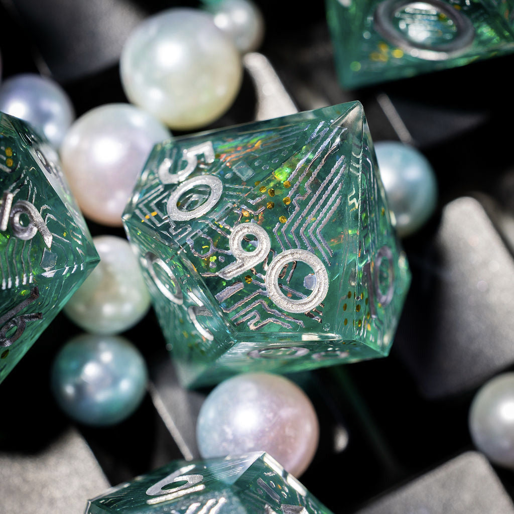Electronic Dreams 7-Piece Iconic Dice Set - Dispel Dice - Premium DnD Dice & Accessories # #