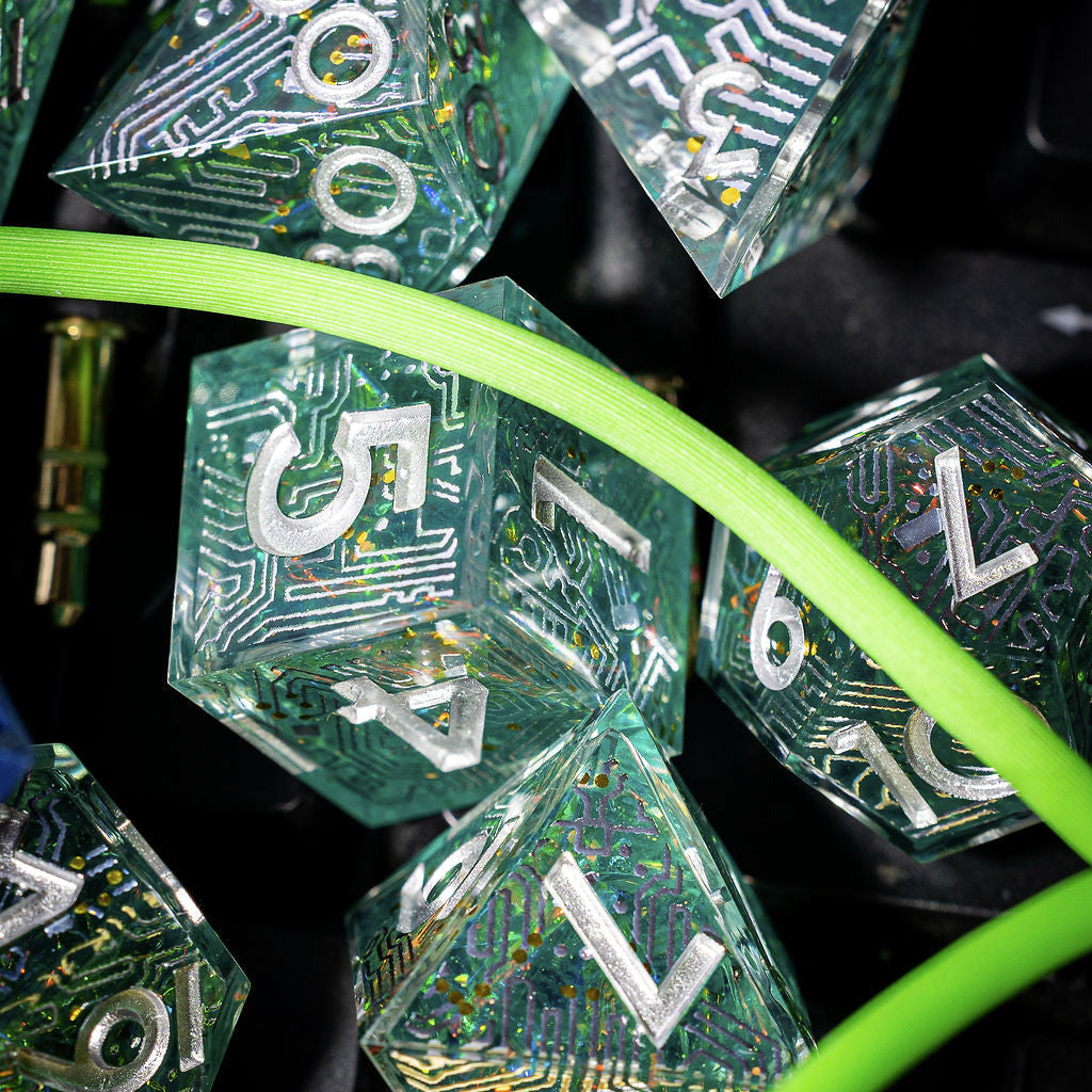 Electronic Dreams 7-Piece Iconic Dice Set - Dispel Dice - Premium DnD Dice & Accessories # #