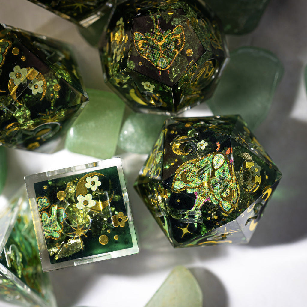Luna Moth 7-Piece Iconic Dice Set - Dispel Dice - Premium DnD Dice & Accessories # #