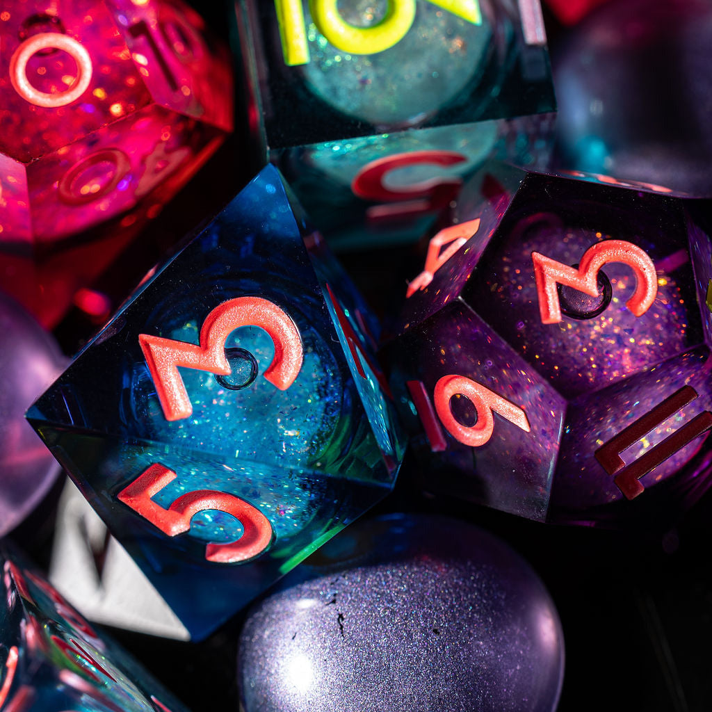 Synthwave 7-Piece Palette Liquid Core - Dispel Dice - Premium DnD Dice & Accessories # #