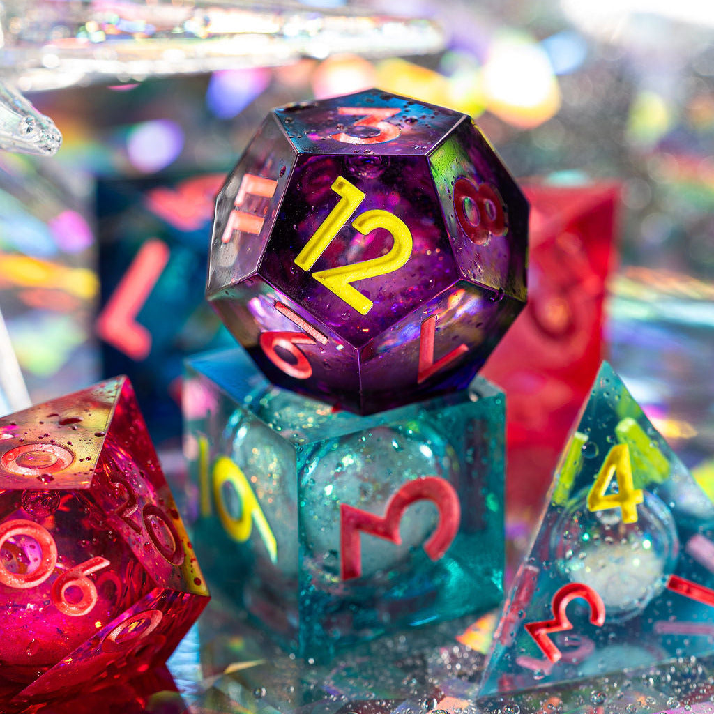 Synthwave 7-Piece Palette Liquid Core - Dispel Dice - Premium DnD Dice & Accessories # #