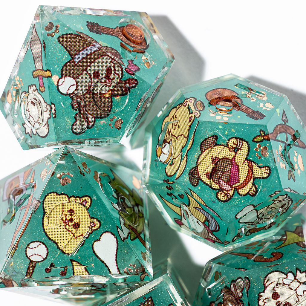 Dog Adventurer 7-Piece Iconic Dice Set - Dispel Dice - Premium DnD Dice & Accessories # #