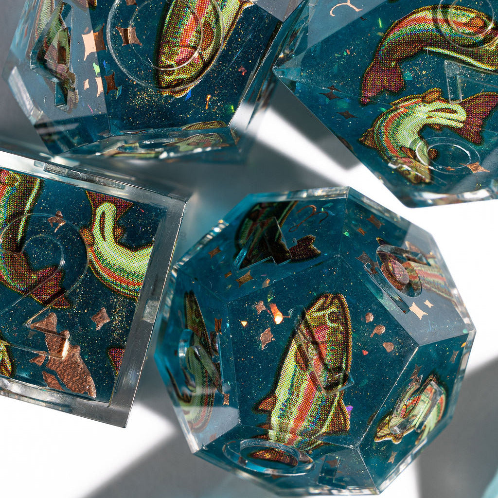 Rainbow Trout 7-Piece Iconic Dice Set - Dispel Dice - Premium DnD Dice & Accessories # #