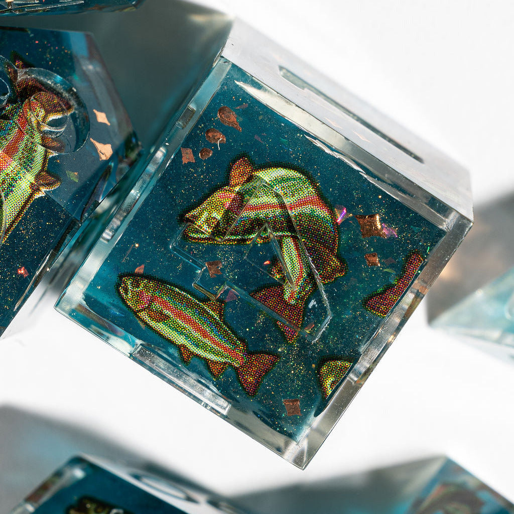 Rainbow Trout 7-Piece Iconic Dice Set - Dispel Dice - Premium DnD Dice & Accessories # #