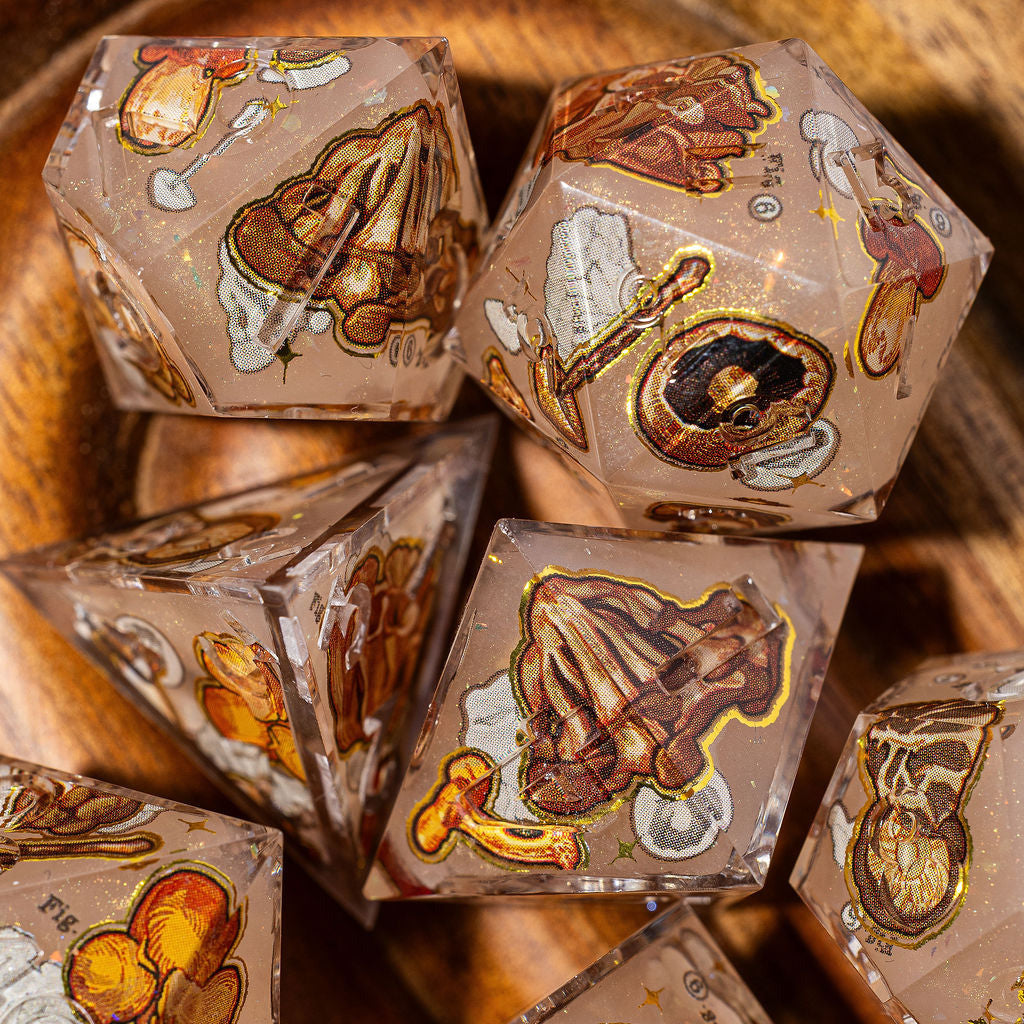 Mushroom Vintage 7-Piece Iconic Dice Set - Dispel Dice - Premium DnD Dice & Accessories # #