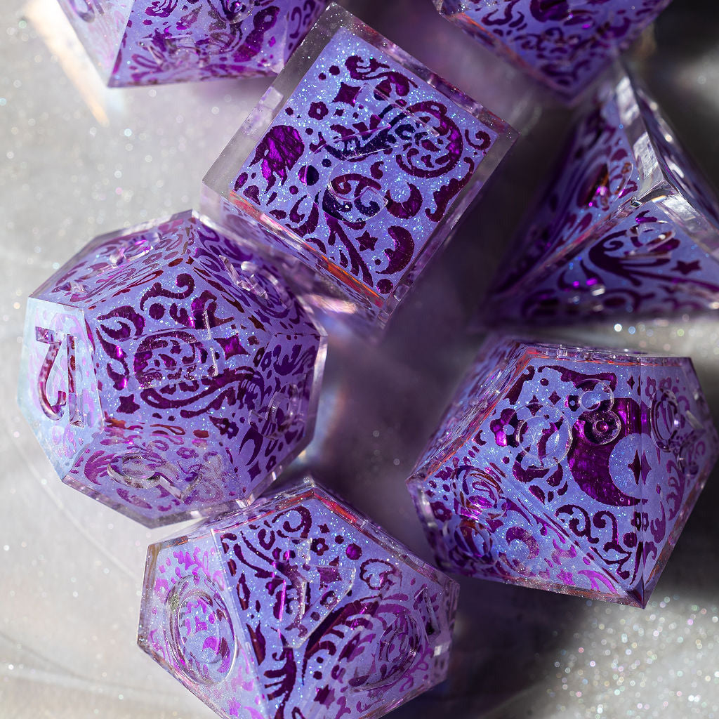 Moonlight 7-Piece Iconic Dice Set - Dispel Dice - Premium DnD Dice & Accessories # #