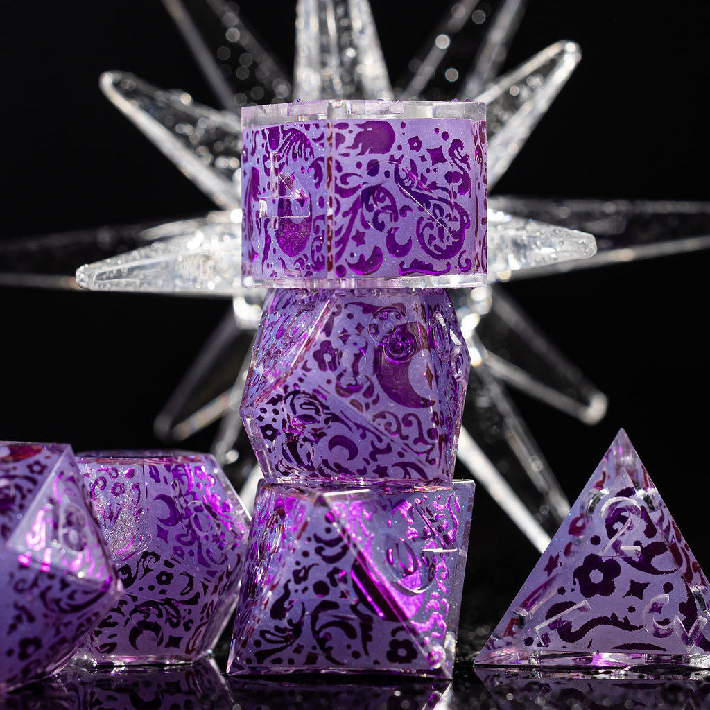 Moonlight 7-Piece Iconic Dice Set - Dispel Dice - Premium DnD Dice & Accessories # #