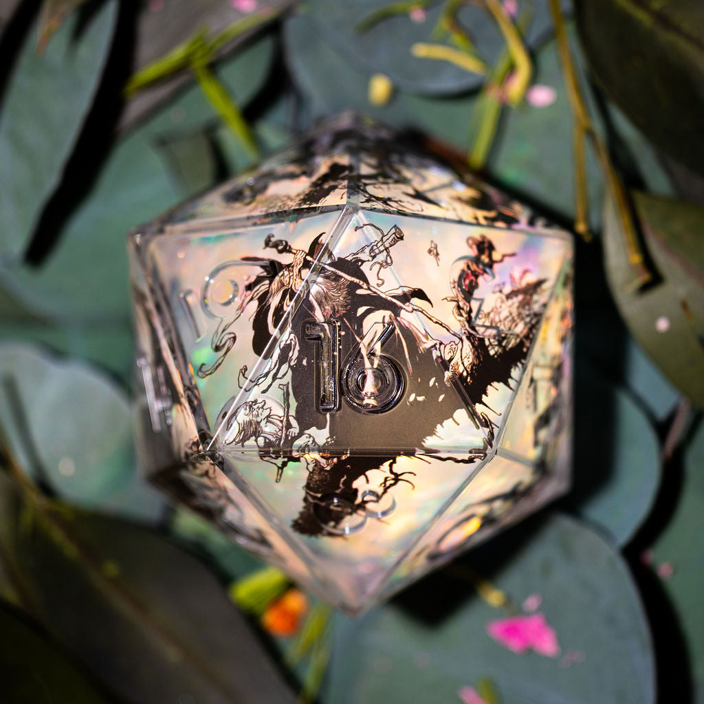Frazetta x Dispel "Grey Wizard" 95mm Iconic Liquid Core D20 - Dispel Dice - Premium DnD Dice & Accessories # #