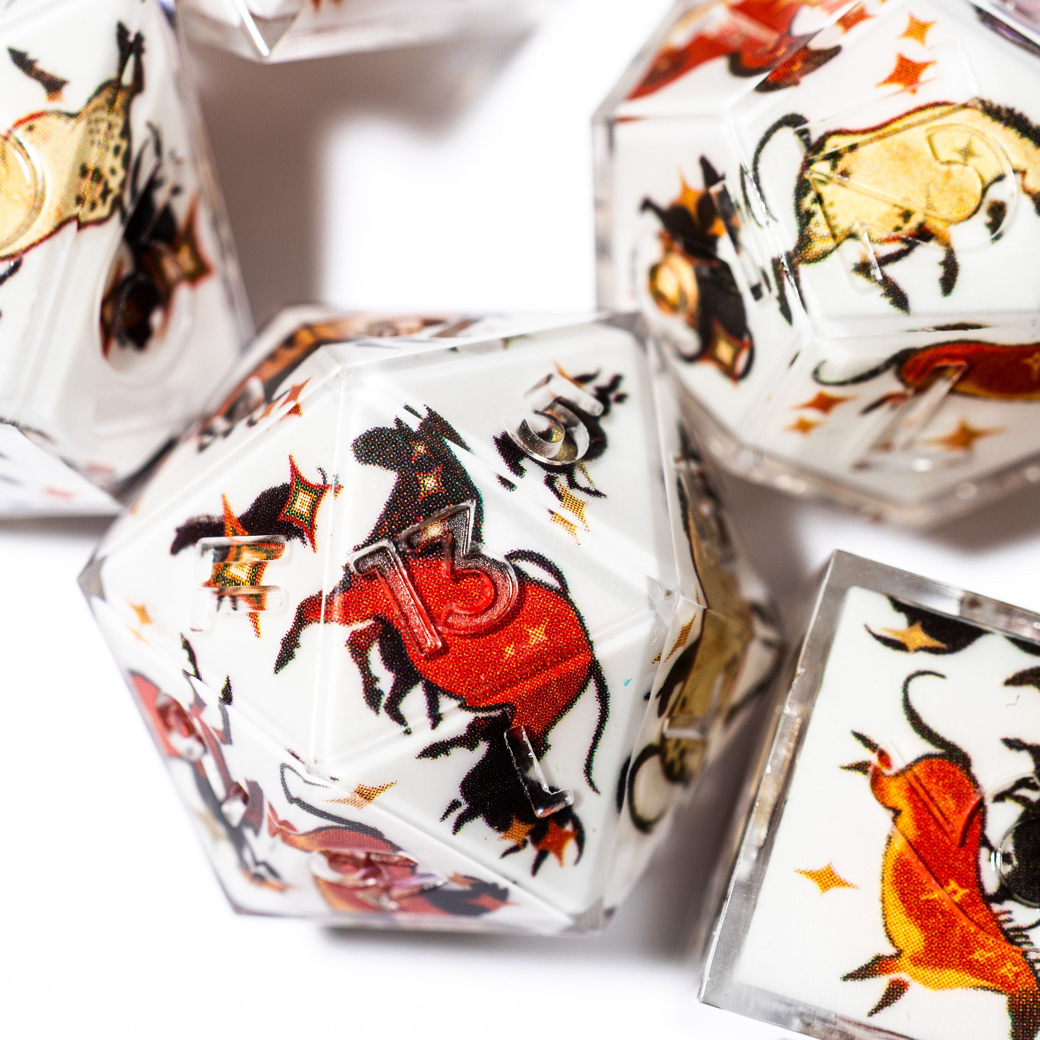 Paleolithic Horses 7-Piece Iconic Dice Set - Dispel Dice - Premium DnD Dice & Accessories # #