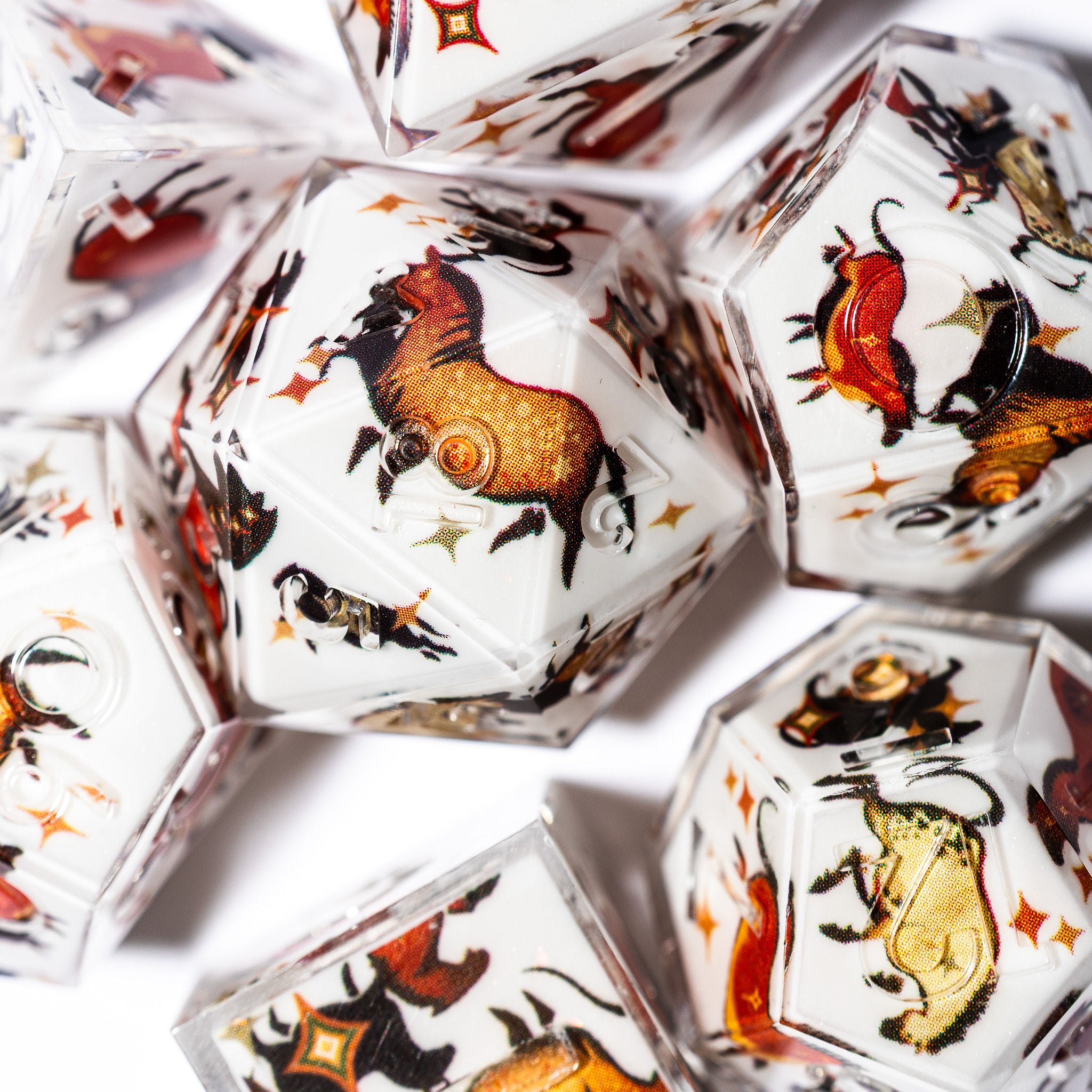 Paleolithic Horses 7-Piece Iconic Dice Set - Dispel Dice - Premium DnD Dice & Accessories # #