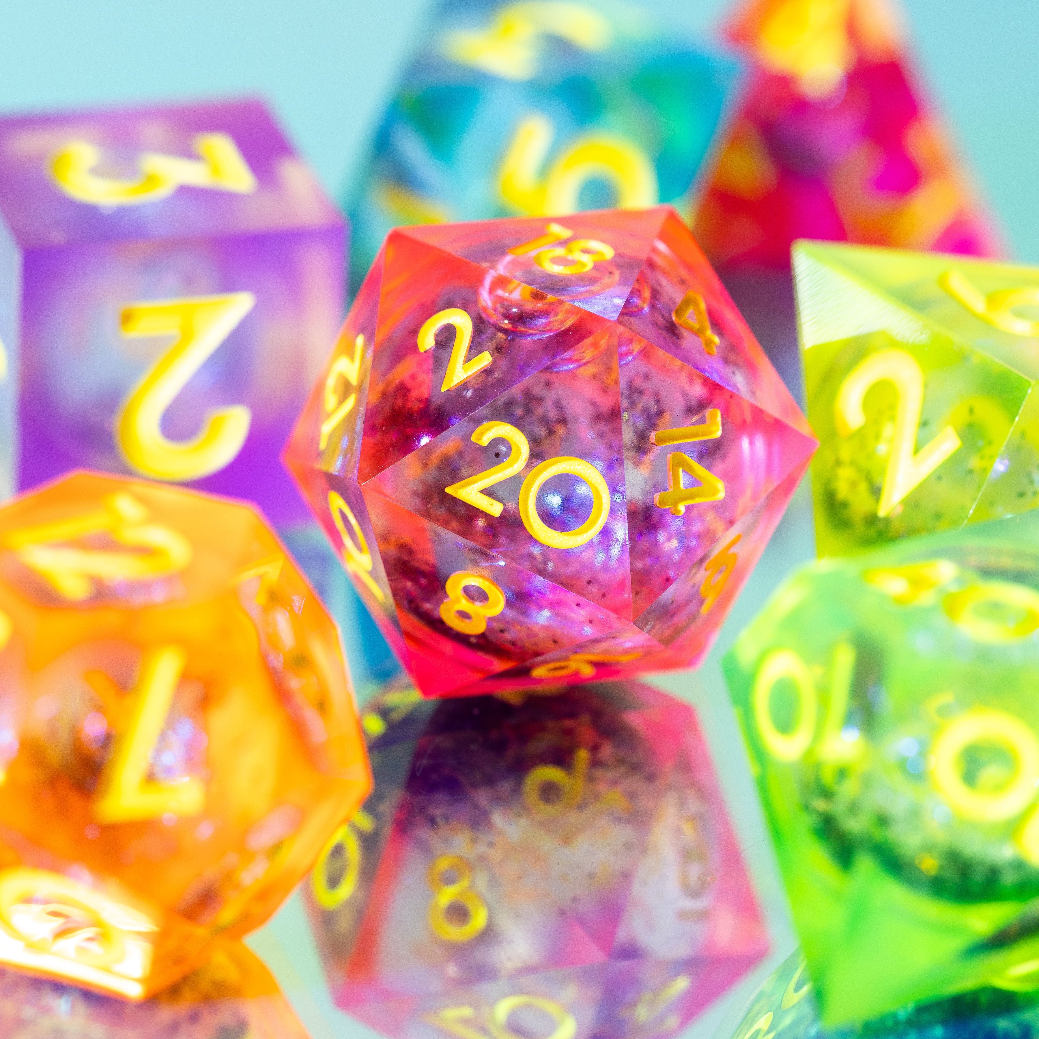 City Pop 7-Piece Liquid Core Palette Set - Dispel Dice - Premium DnD Dice & Accessories # #