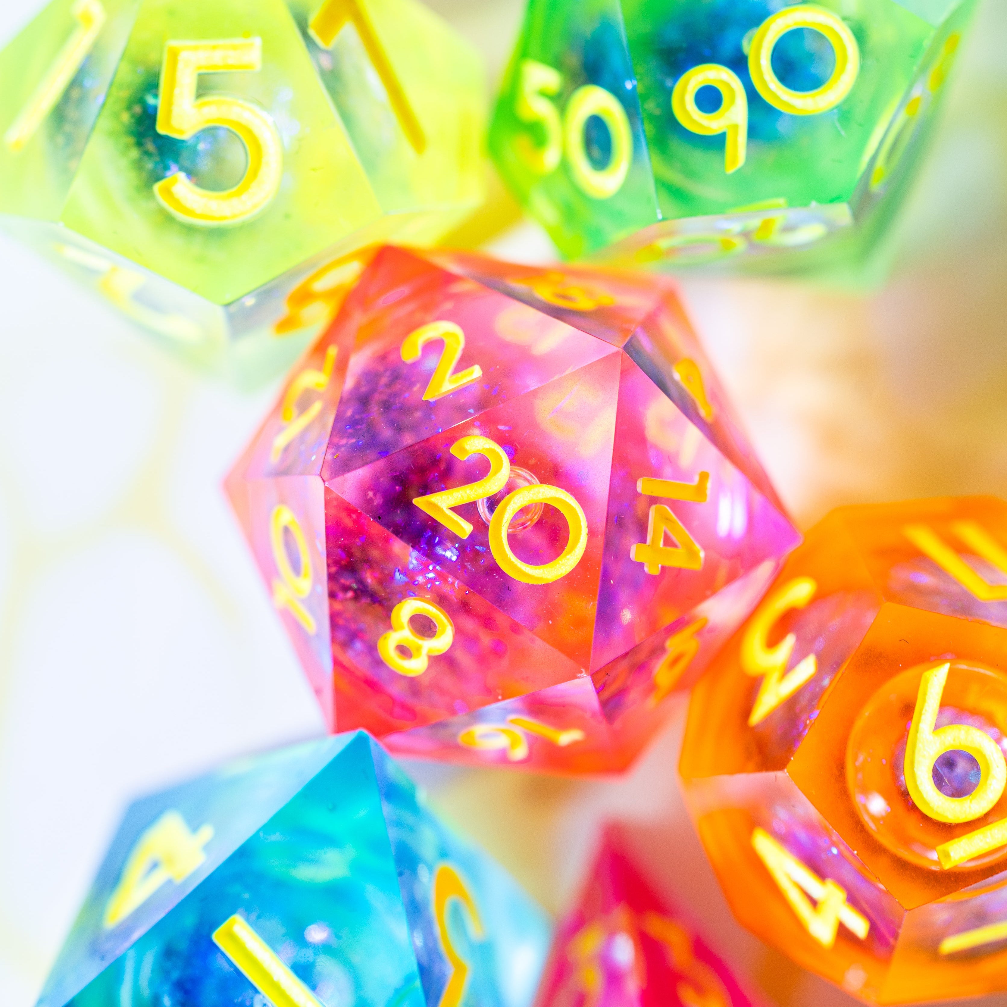 City Pop 7-Piece Liquid Core Palette Set - Dispel Dice - Premium DnD Dice & Accessories # #