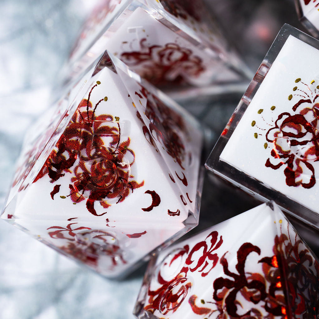 Kiss of the Spider Lily 7-Piece Iconic Dice Set - Dispel Dice - Premium DnD Dice & Accessories # #