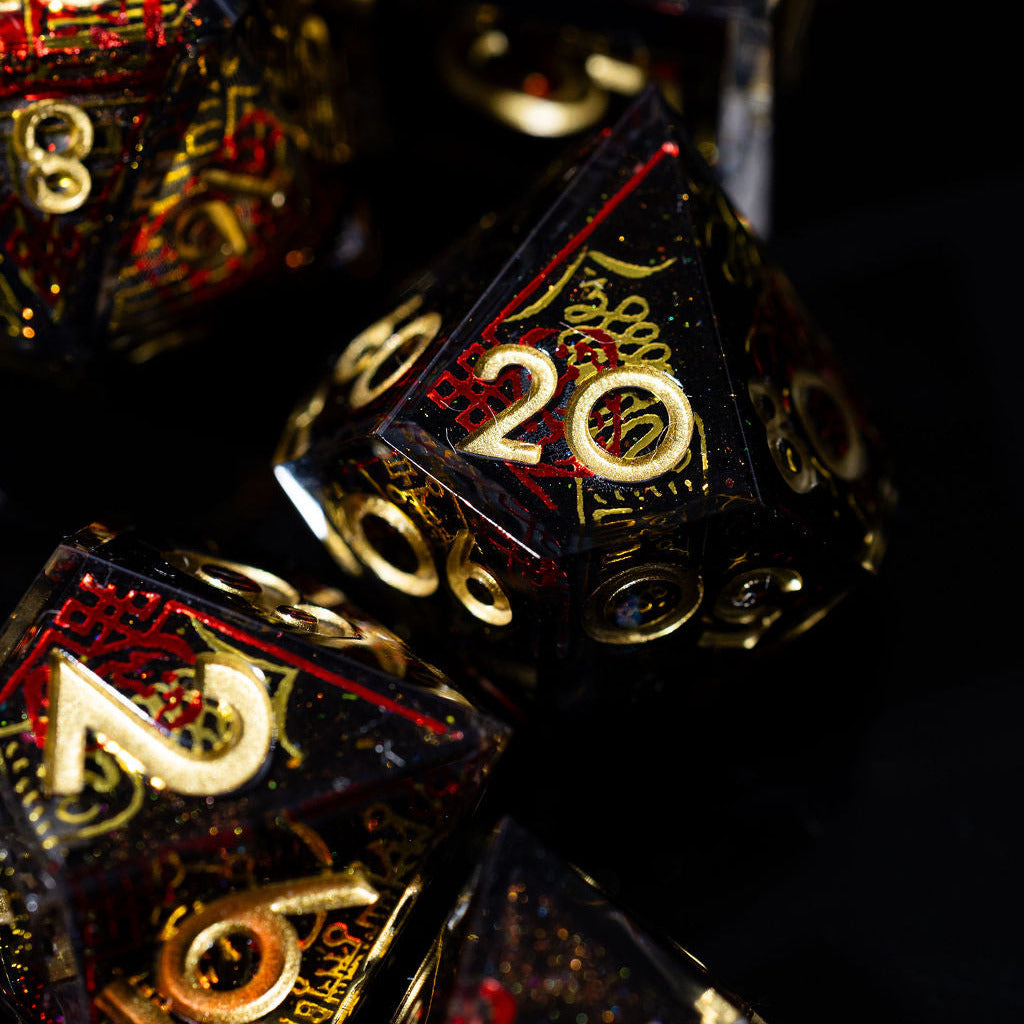 Protection Against Evil 7-Piece Iconic Dice Set - Dispel Dice - Premium DnD Dice & Accessories # #