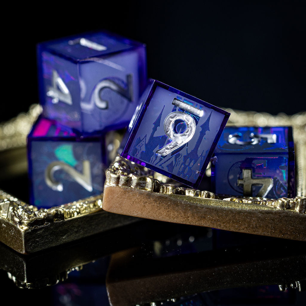 Haunted Landscapes 4-Piece Glow in the Dark Iconic D6 Dice Set - Dispel Dice - Premium DnD Dice & Accessories # #