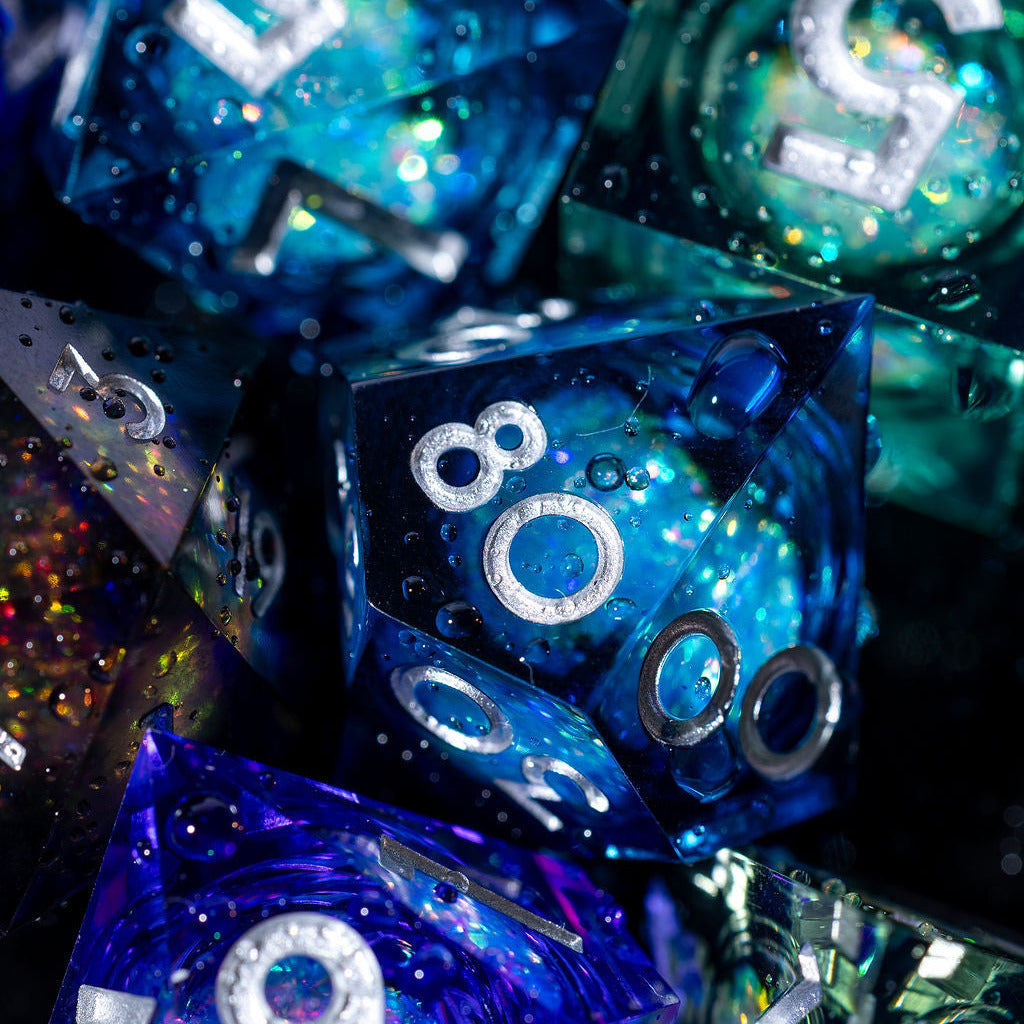 Nightfall 7-Piece Liquid Core Dice Set - Dispel Dice - Premium DnD Dice & Accessories # #