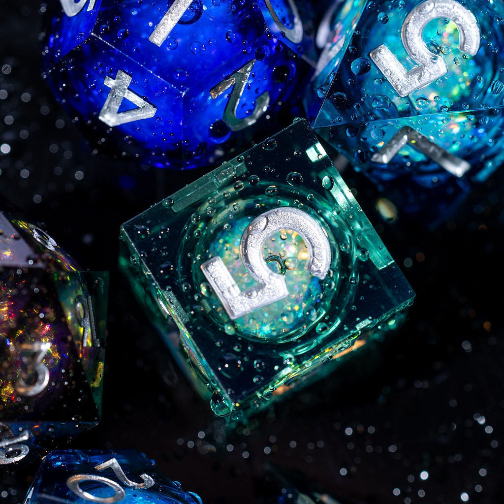 Nightfall 7-Piece Liquid Core Dice Set - Dispel Dice - Premium DnD Dice & Accessories # #