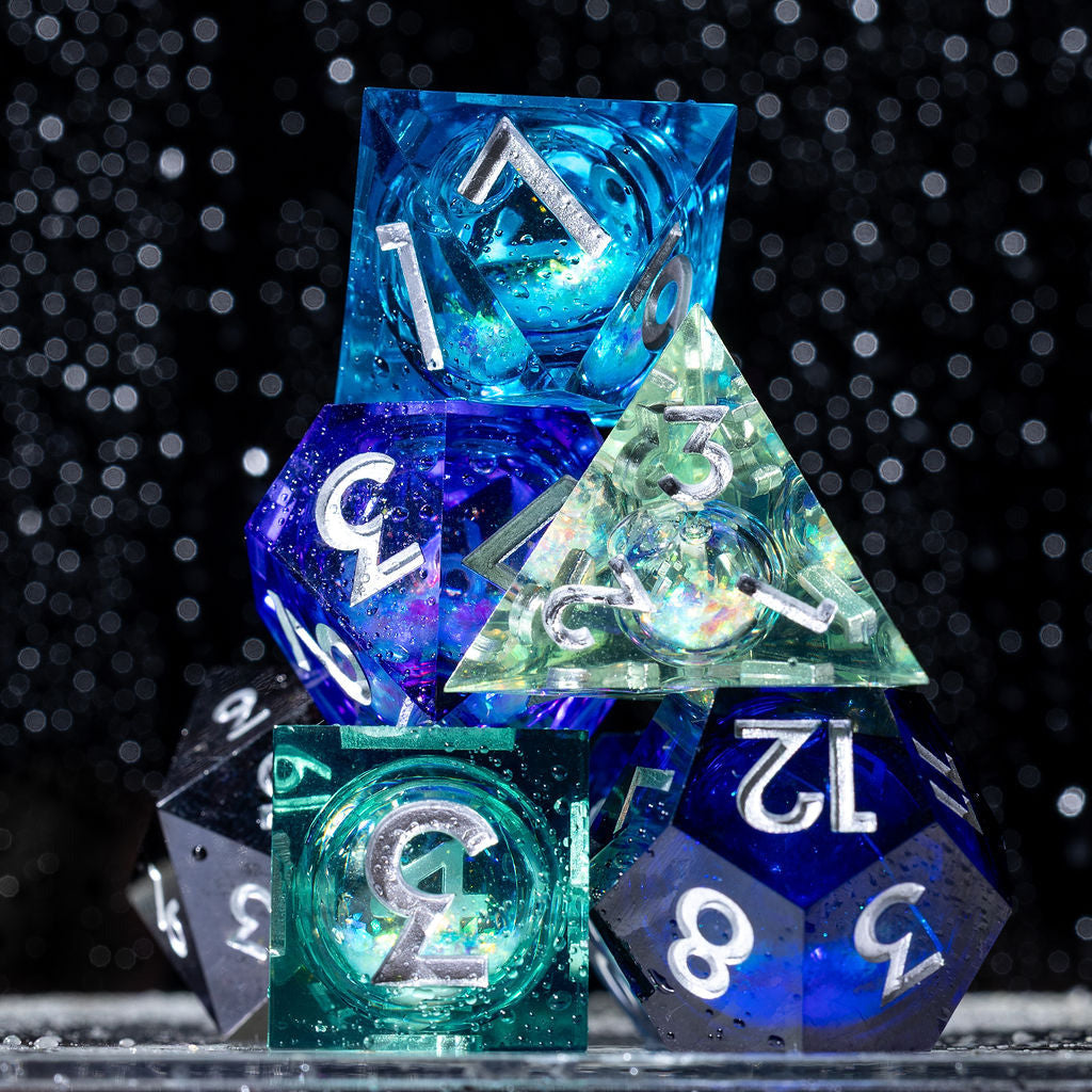 Nightfall 7-Piece Liquid Core Dice Set - Dispel Dice - Premium DnD Dice & Accessories # #
