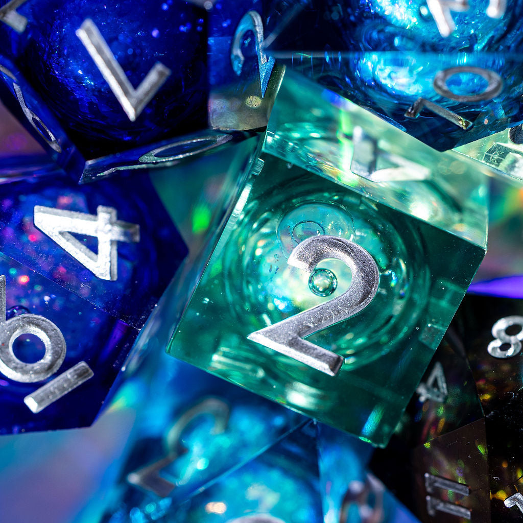 Nightfall 7-Piece Liquid Core Dice Set - Dispel Dice - Premium DnD Dice & Accessories # #