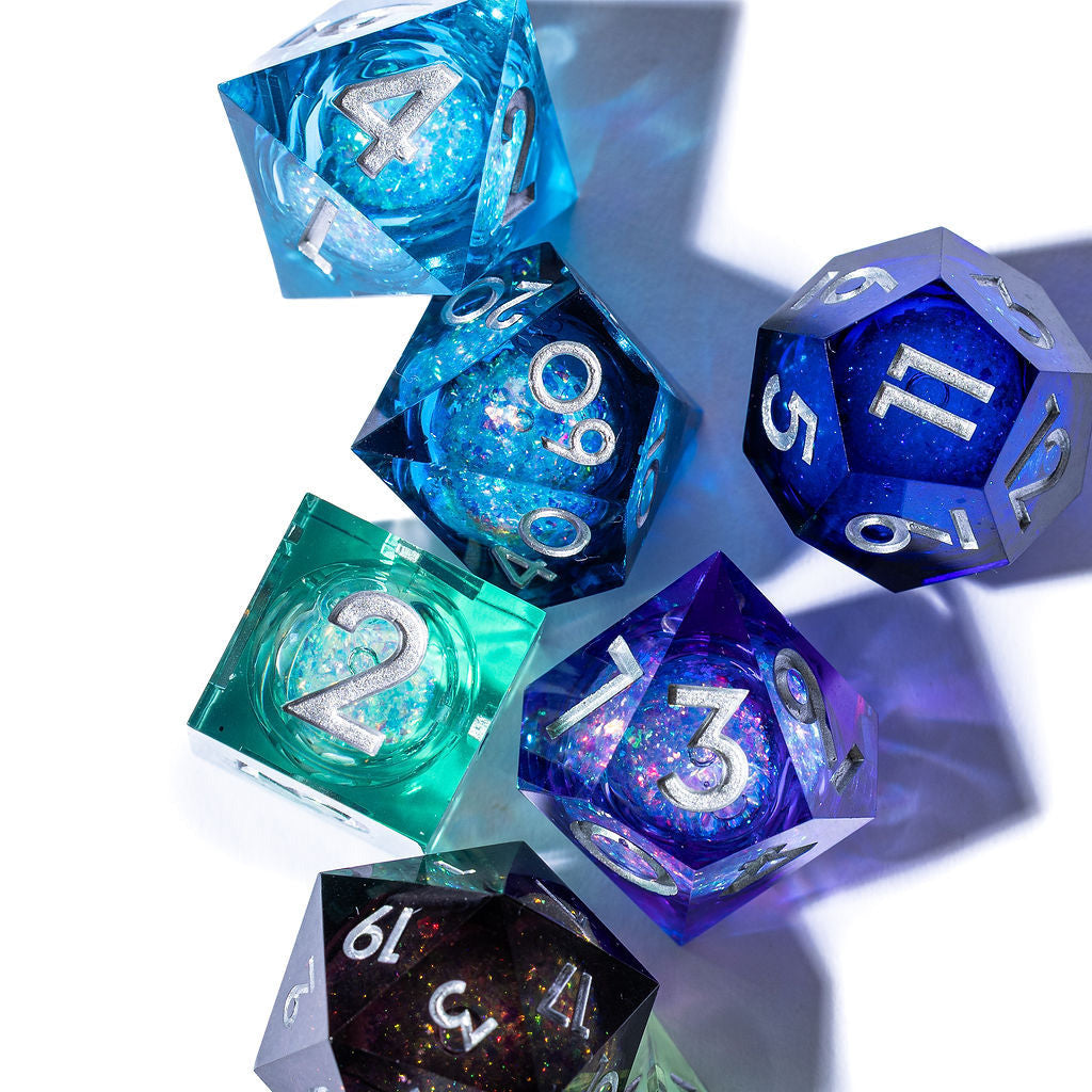 Nightfall 7-Piece Liquid Core Dice Set - Dispel Dice - Premium DnD Dice & Accessories # #