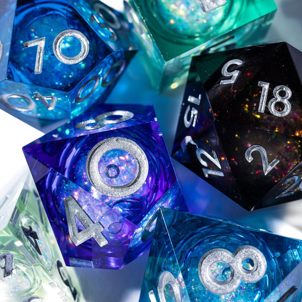 Nightfall 7-Piece Liquid Core Dice Set - Dispel Dice - Premium DnD Dice & Accessories # #