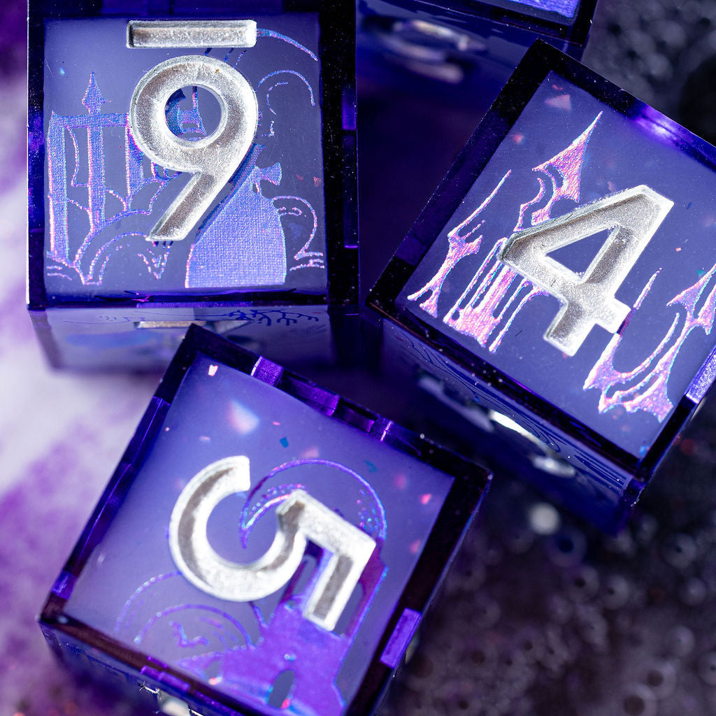 Haunted Landscapes 4-Piece Glow in the Dark Iconic D6 Dice Set - Dispel Dice - Premium DnD Dice & Accessories # #