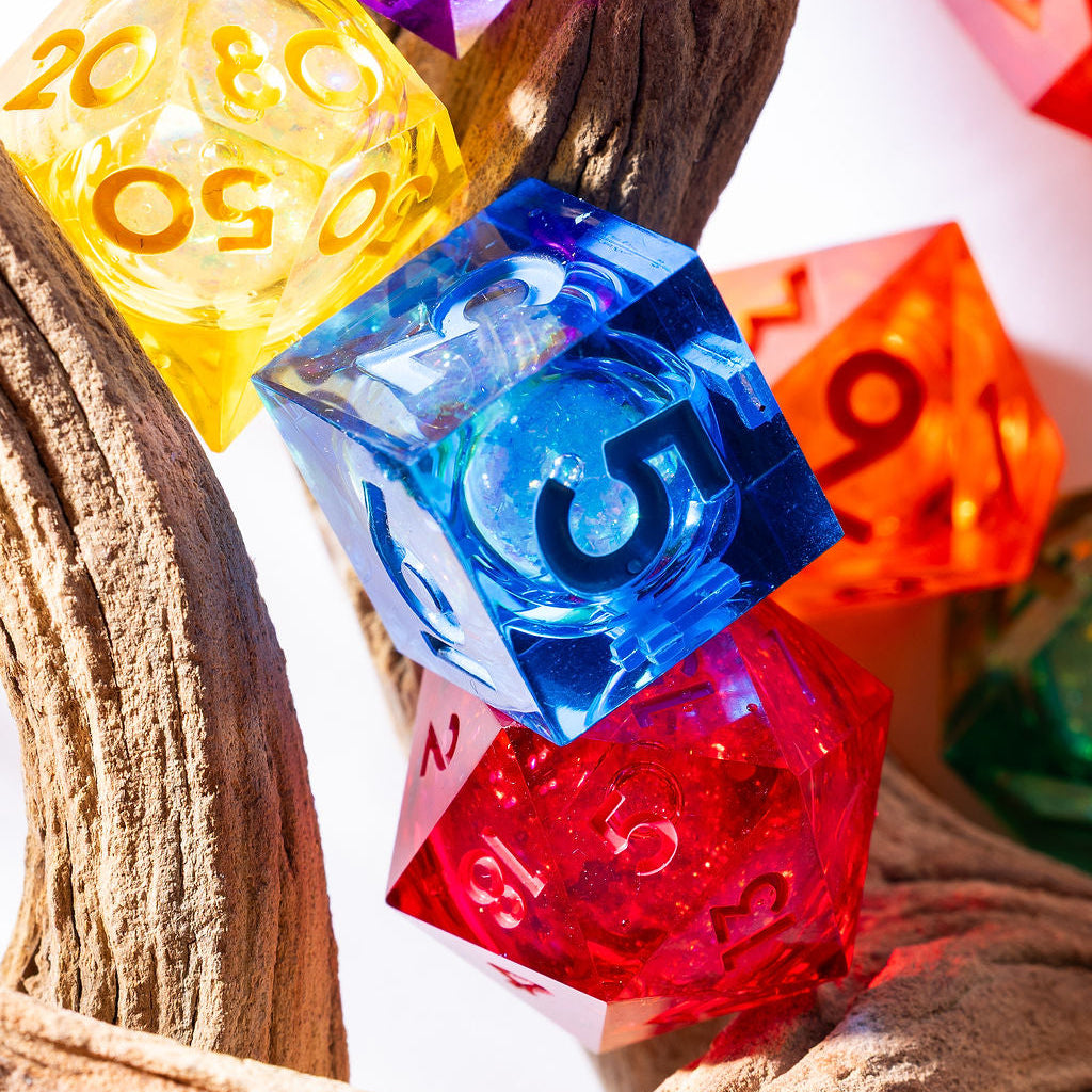 Prismatic Light 7-Piece Liquid Core Dice Set - Dispel Dice - Premium DnD Dice & Accessories # #