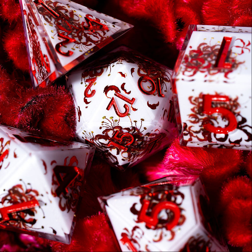 Kiss of the Spider Lily 7-Piece Iconic Dice Set - Dispel Dice - Premium DnD Dice & Accessories # #