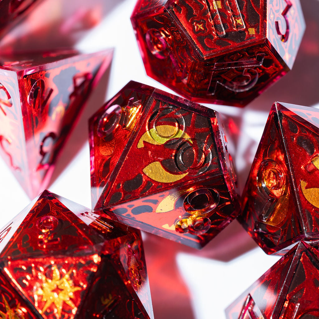 Curse of the Vampire 7-Piece Iconic Dice Set - Dispel Dice - Premium DnD Dice & Accessories # #