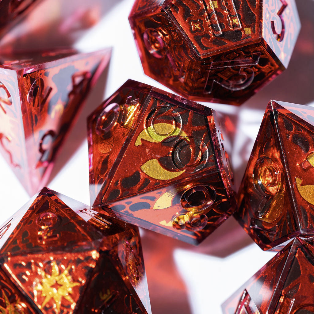 Curse of the Vampire 7-Piece Iconic Dice Set - Dispel Dice - Premium DnD Dice & Accessories # #