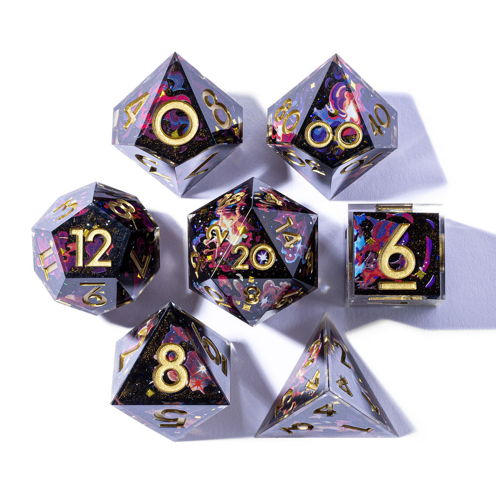 Cosmic Storm 7-Piece Iconic Dice Set - Dispel Dice - Premium DnD Dice & Accessories # #