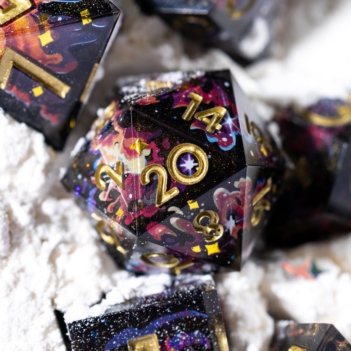 Cosmic Storm 7-Piece Iconic Dice Set - Dispel Dice - Premium DnD Dice & Accessories # #