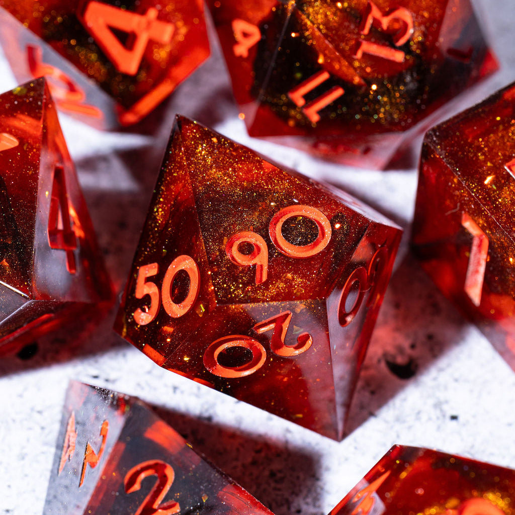 Hot Spot 7-Piece Classic Dice Set - Dispel Dice - Premium DnD Dice & Accessories # #