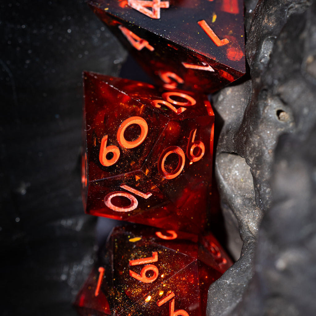 Hot Spot 7-Piece Classic Dice Set - Dispel Dice - Premium DnD Dice & Accessories # #