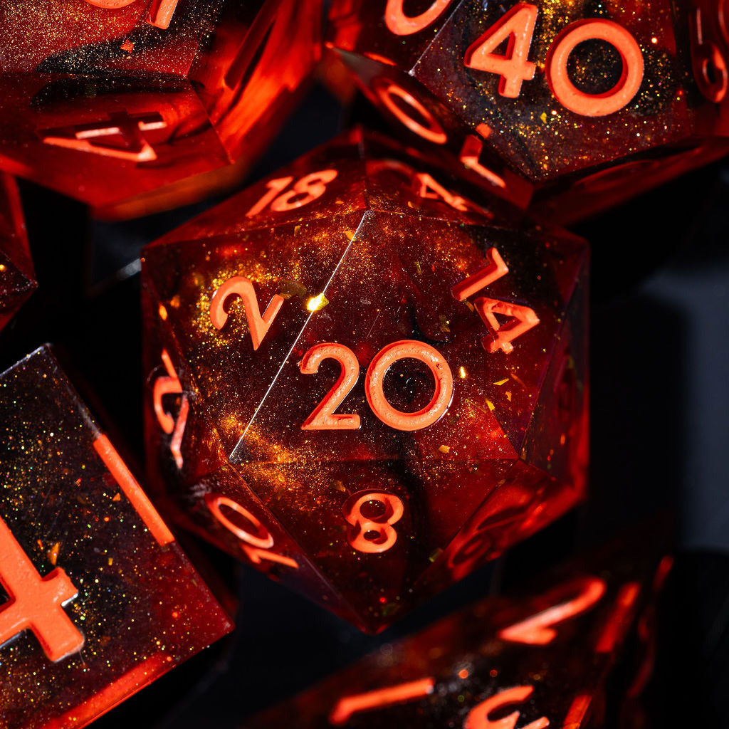 Hot Spot 7-Piece Classic Dice Set - Dispel Dice - Premium DnD Dice & Accessories # #
