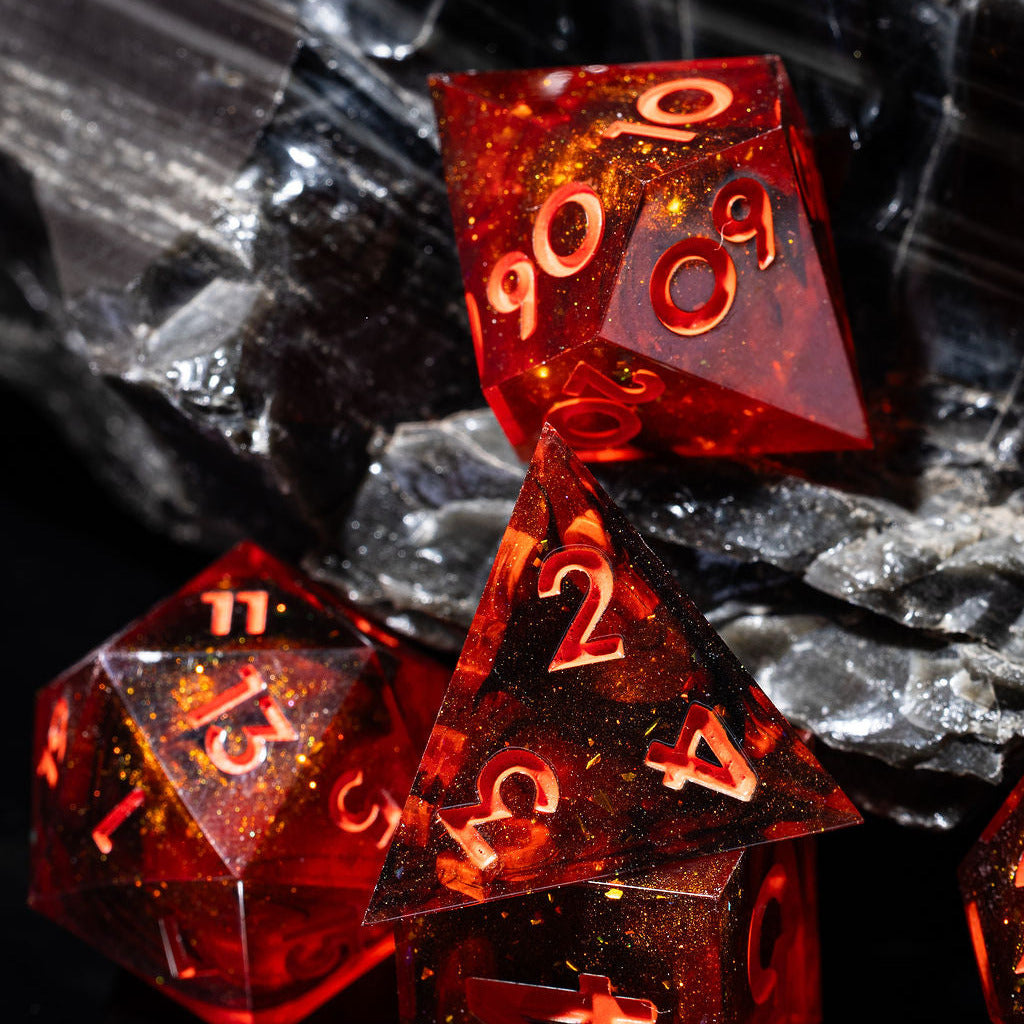 Hot Spot 7-Piece Classic Dice Set - Dispel Dice - Premium DnD Dice & Accessories # #