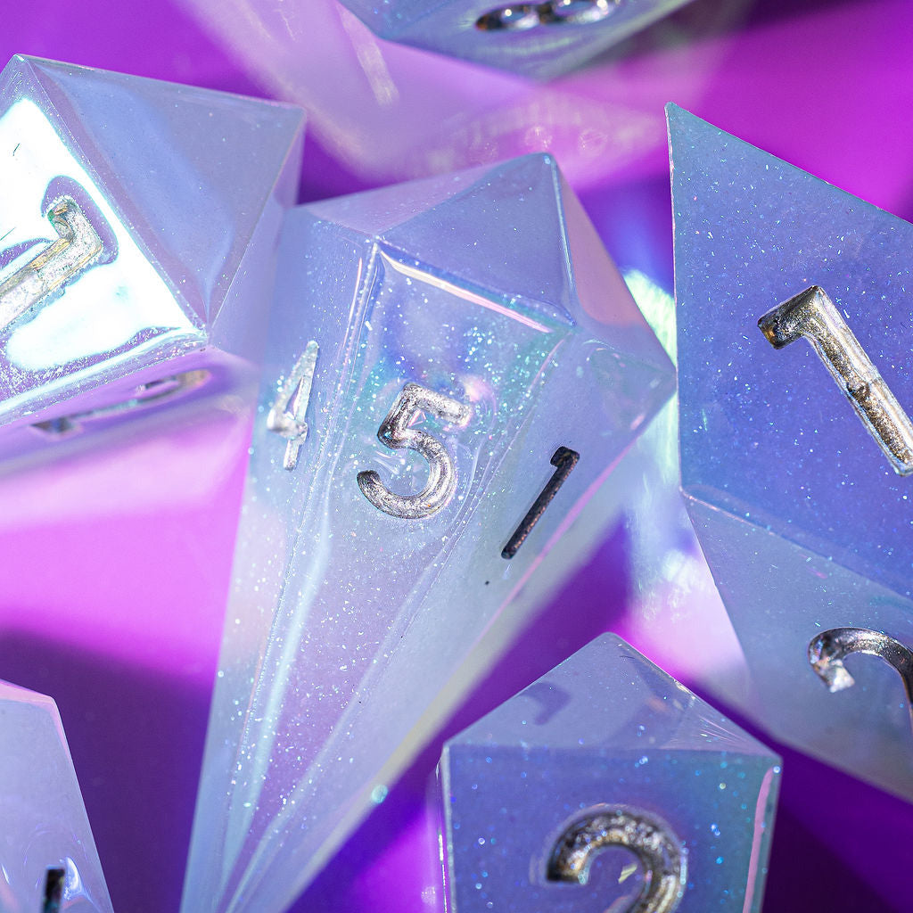 Moon Prism 7-Piece Jewel Shape Dice Set - Dispel Dice - Premium DnD Dice & Accessories # #