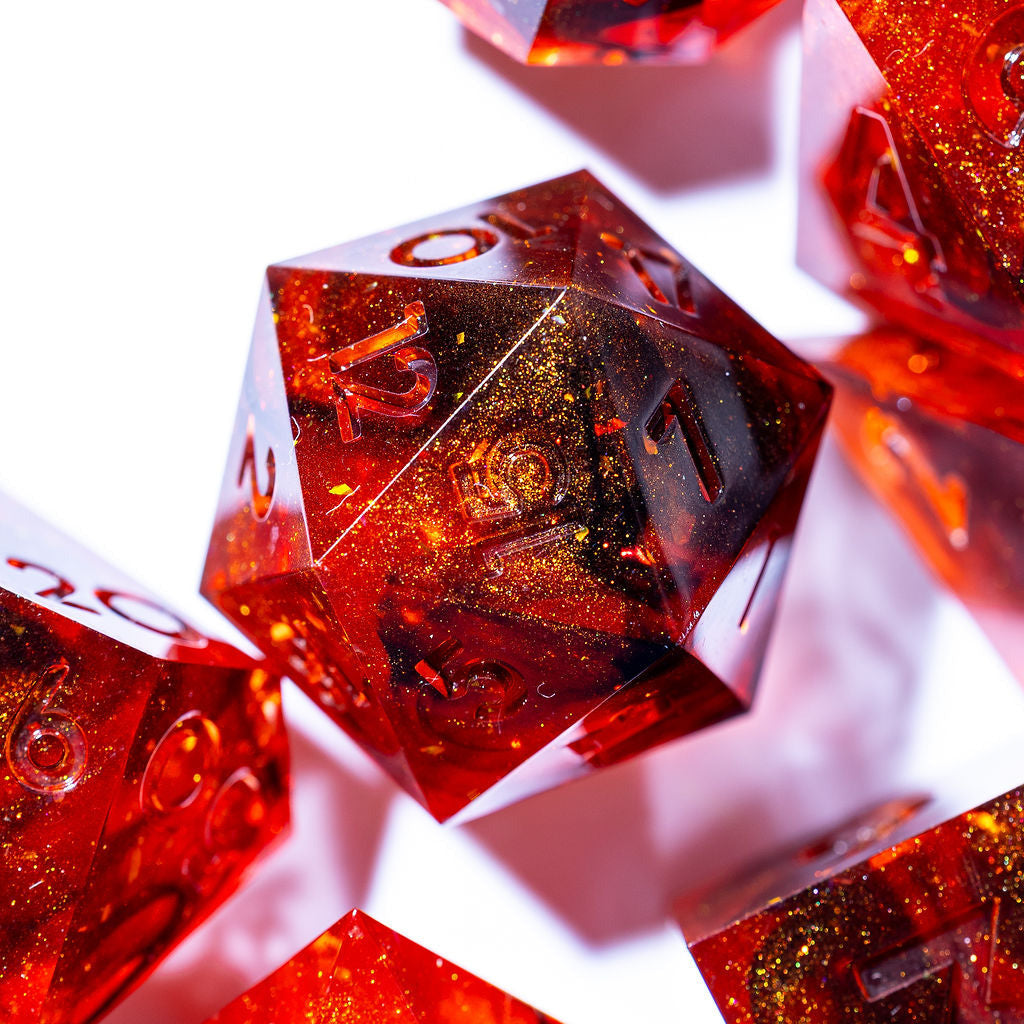 Hot Spot 7-Piece Classic Dice Set - Dispel Dice - Premium DnD Dice & Accessories # #