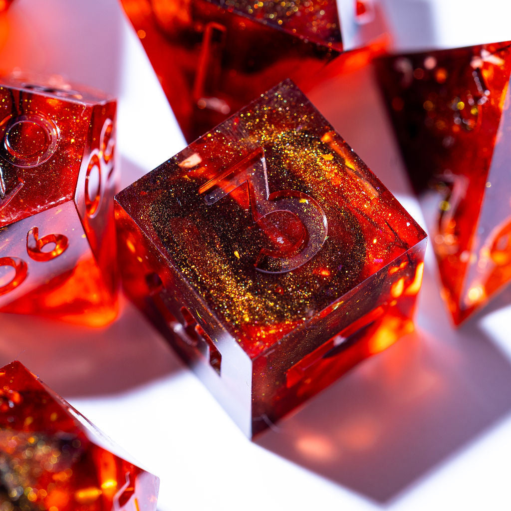 Hot Spot 7-Piece Classic Dice Set - Dispel Dice - Premium DnD Dice & Accessories # #