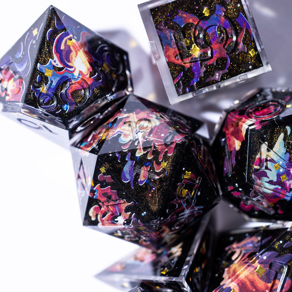 Cosmic Storm 7-Piece Iconic Dice Set - Dispel Dice - Premium DnD Dice & Accessories # #