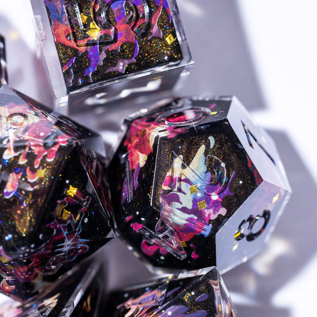 Cosmic Storm 7-Piece Iconic Dice Set - Dispel Dice - Premium DnD Dice & Accessories # #