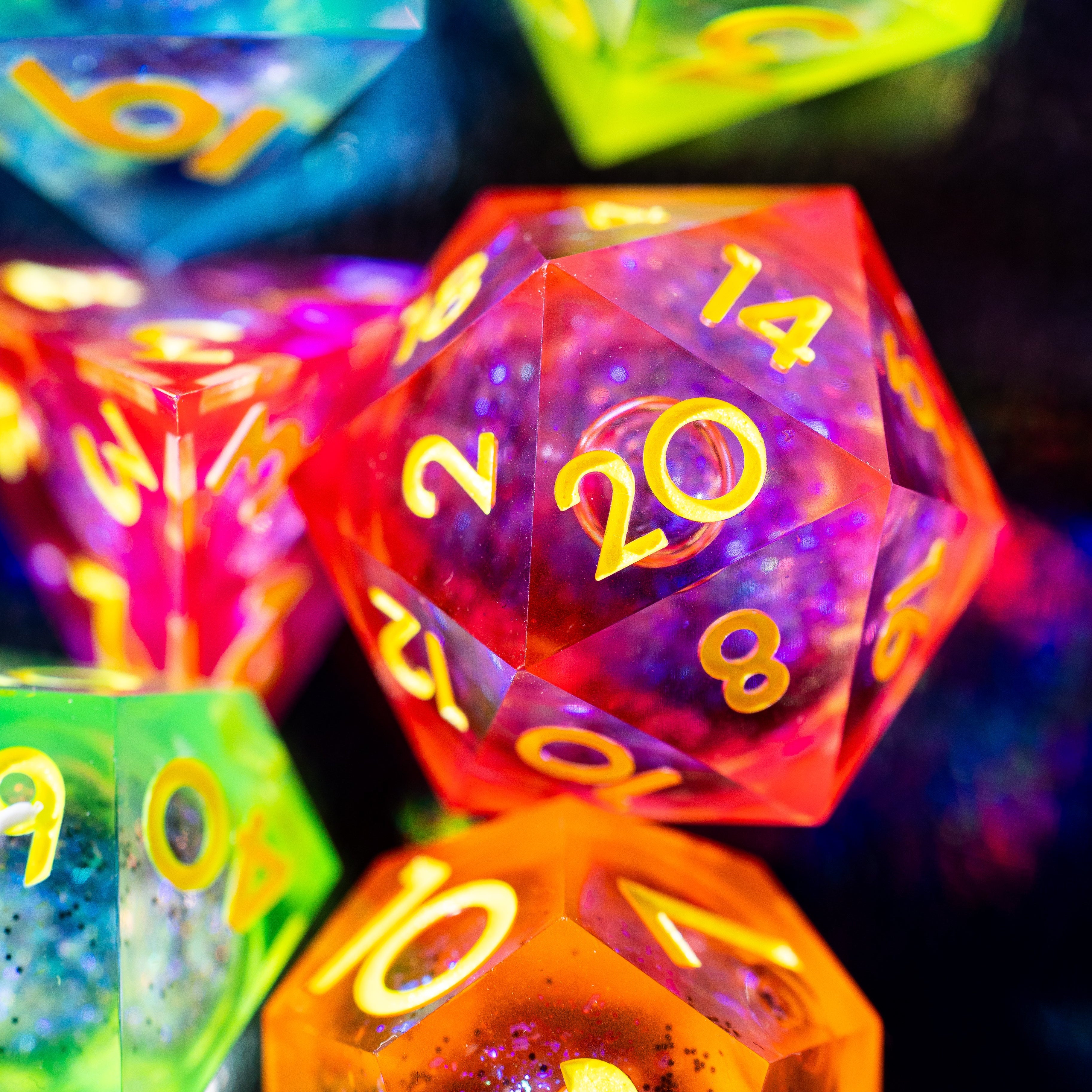City Pop 7-Piece Liquid Core Palette Set - Dispel Dice - Premium DnD Dice & Accessories # #