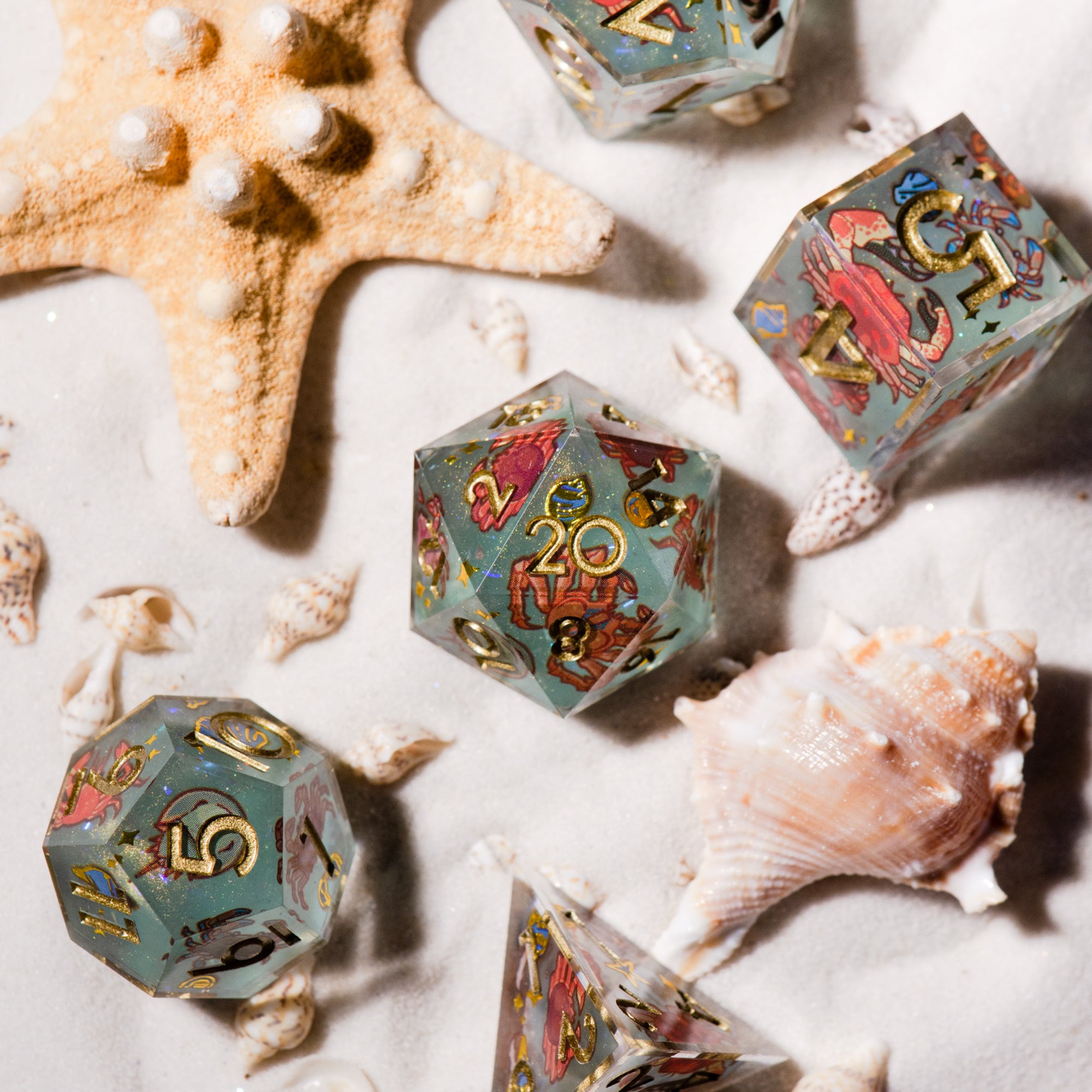 Crabs 7-Piece Iconic Dice Set - Dispel Dice - Premium DnD Dice & Accessories # #