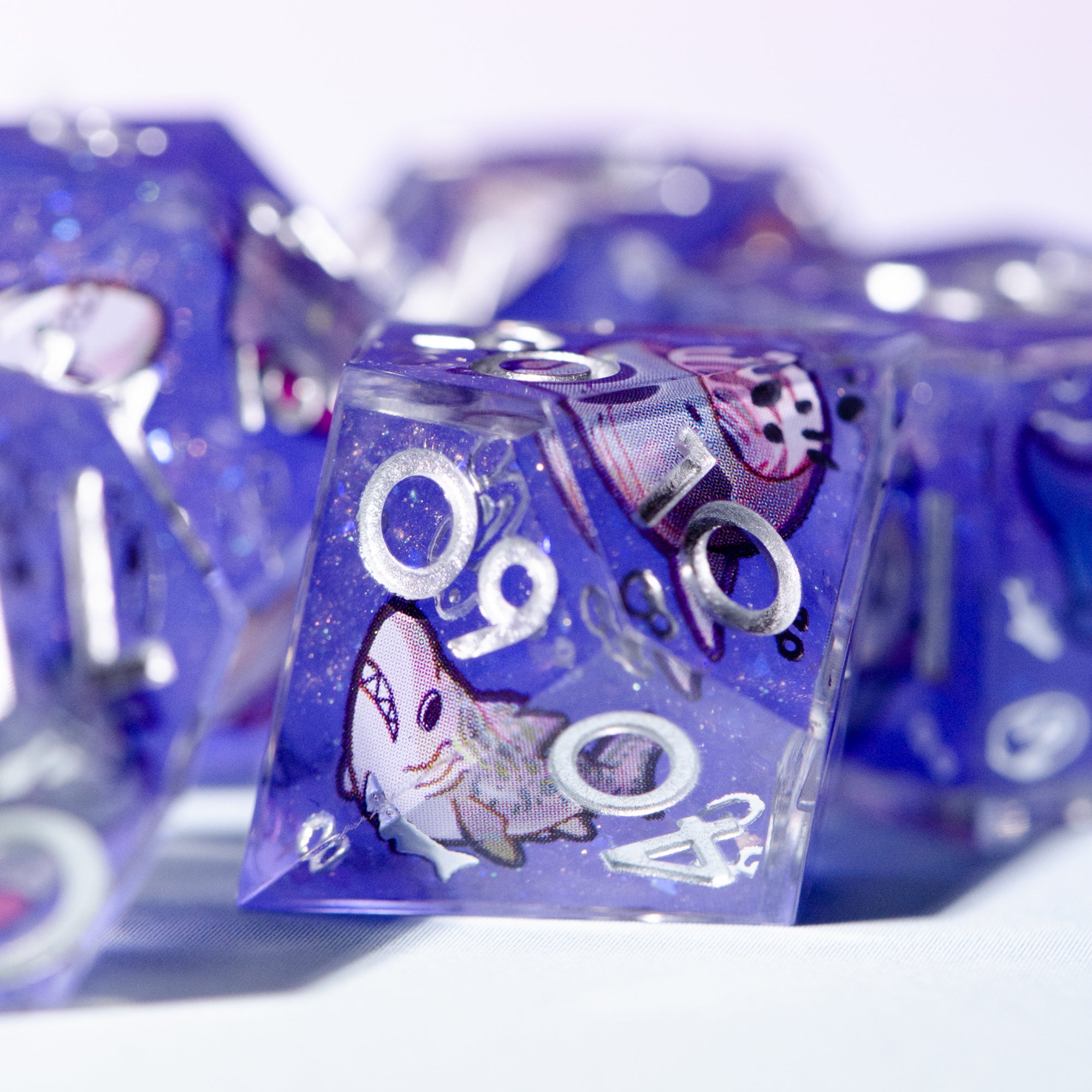 Fat Sharks 7-Piece Iconic Dice Set - Dispel Dice - Premium DnD Dice & Accessories # #
