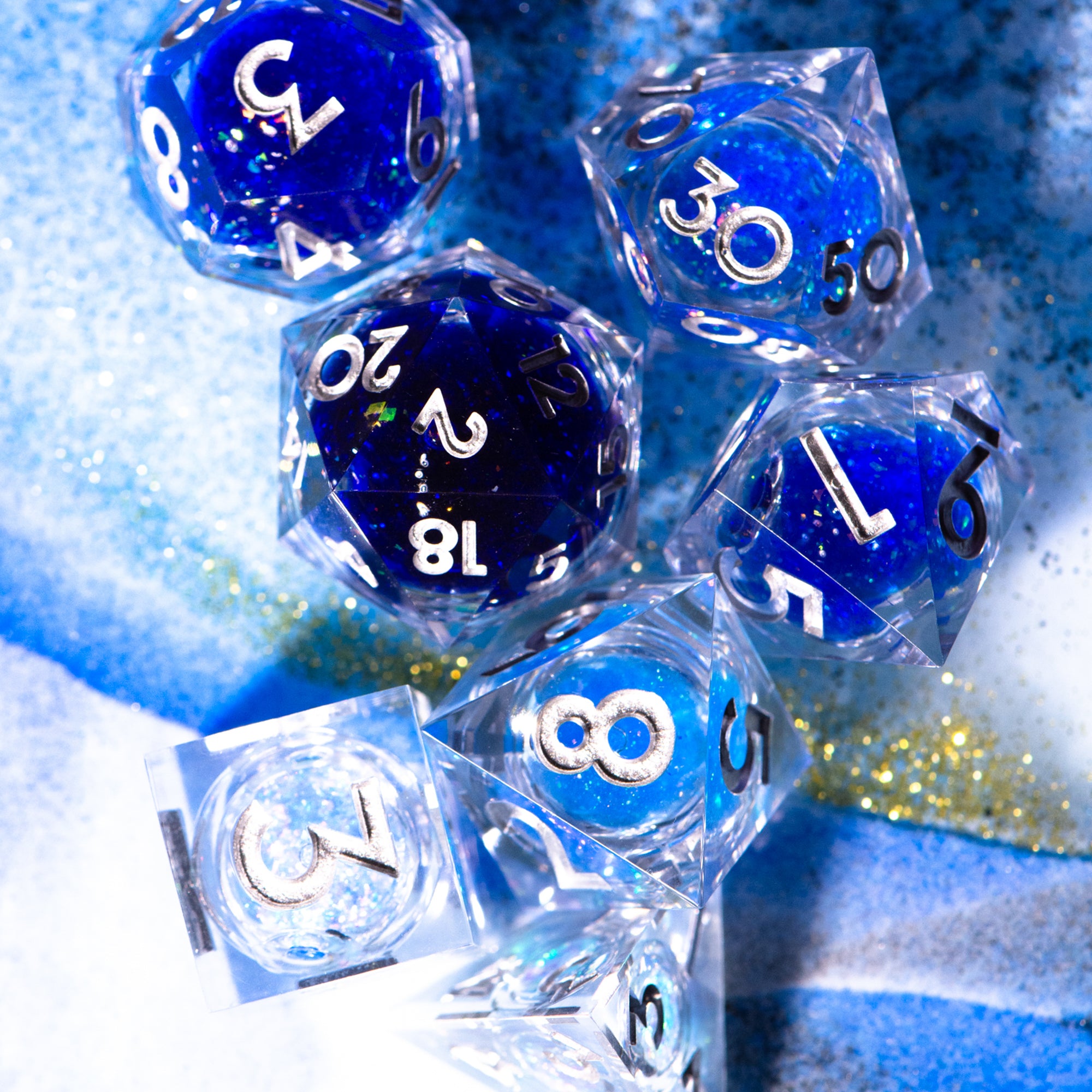 The High Seas 7-Piece Liquid Core Set - Dispel Dice - Premium DnD Dice & Accessories # #