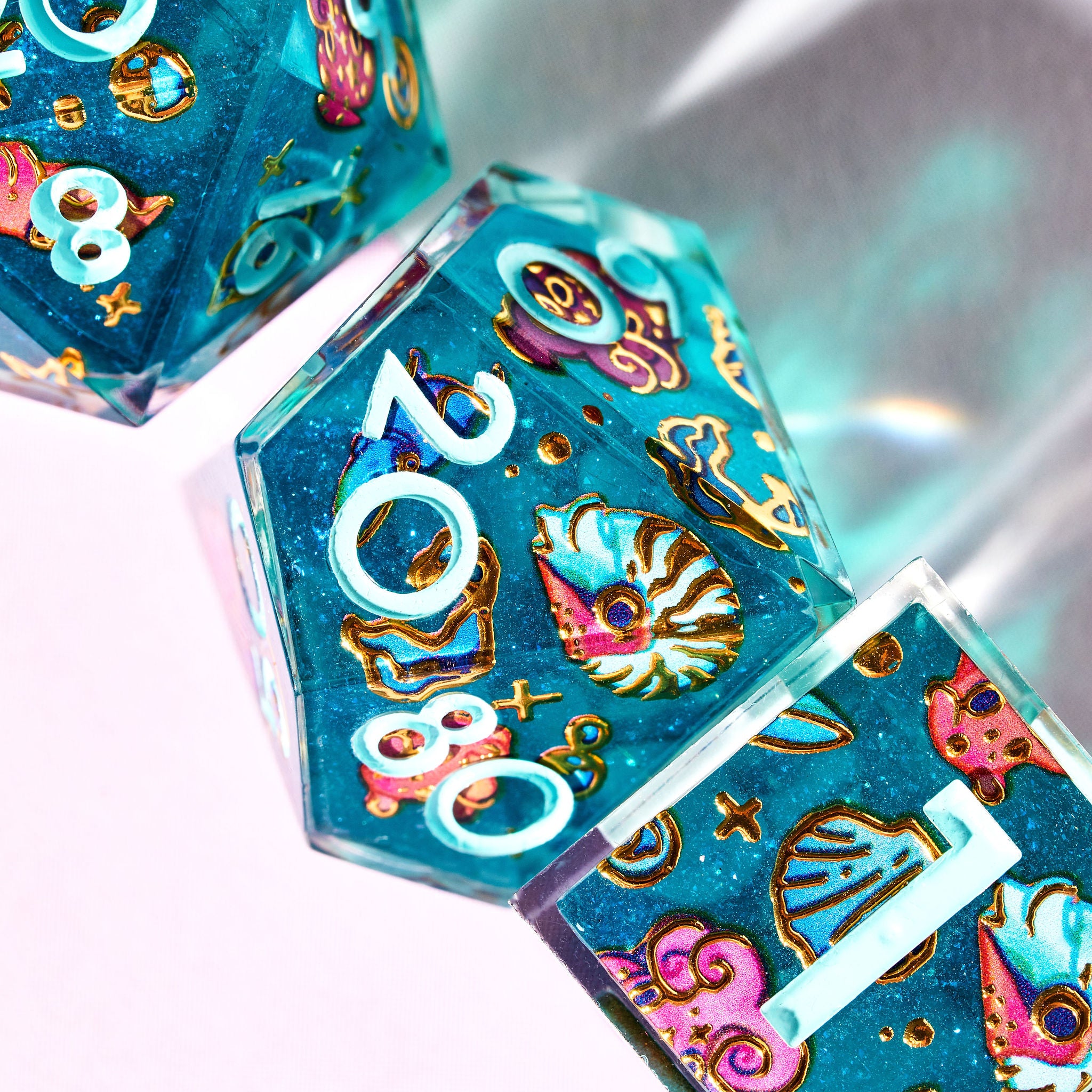 Cephalopods 7-Piece Iconic Dice Set - Dispel Dice - Premium DnD Dice & Accessories # #